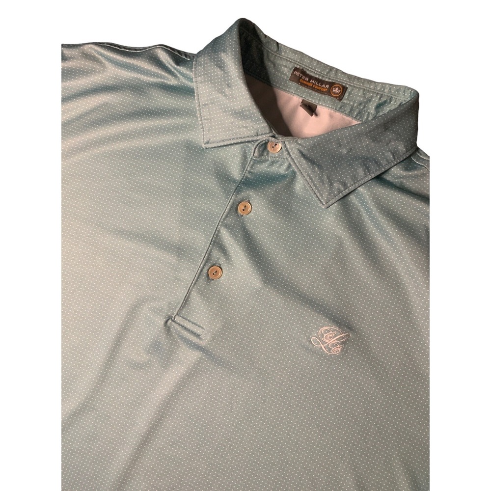 Peter Millar Summer Comfort Golf Polo Shirt Mens‎ Size L Lightweight Stretch